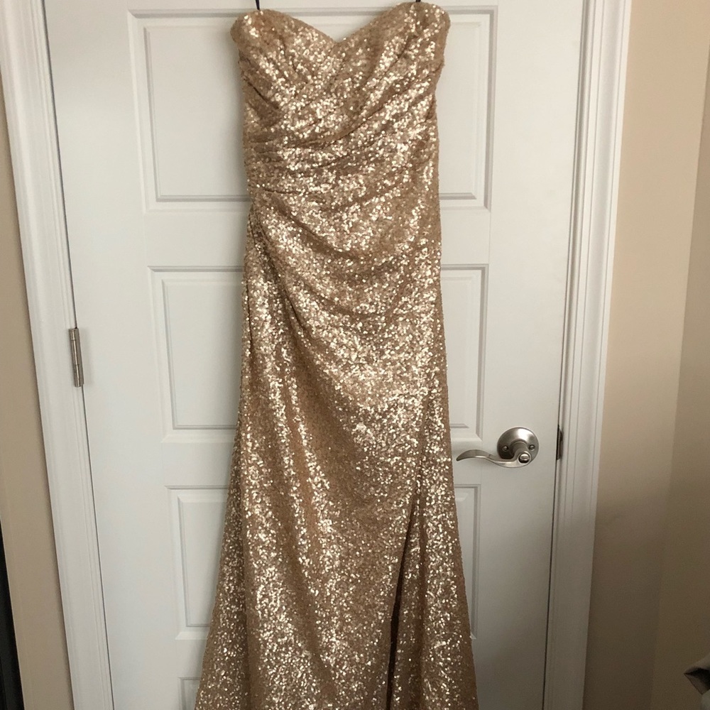 Sorella Vita gold strapless bridesmaid size 8